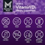 Member's Mark Vitamin D3 Softgels, 125 mcg, 400 ct.
