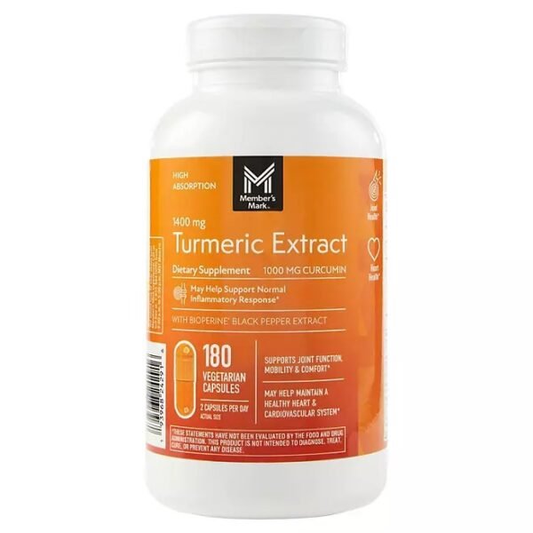 Member's Mark Turmeric Extract Dietary Supplement Capsules, 180 ct.