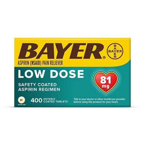 Bayer Low Dose Aspirin Pain Reliever Tablets, 81 mg, 400 ct.