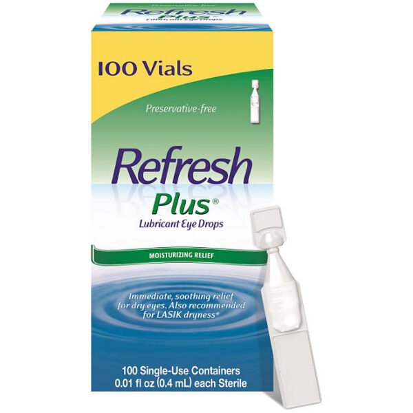 Refresh Plus Lubricant Eye Drops, 100 ct.