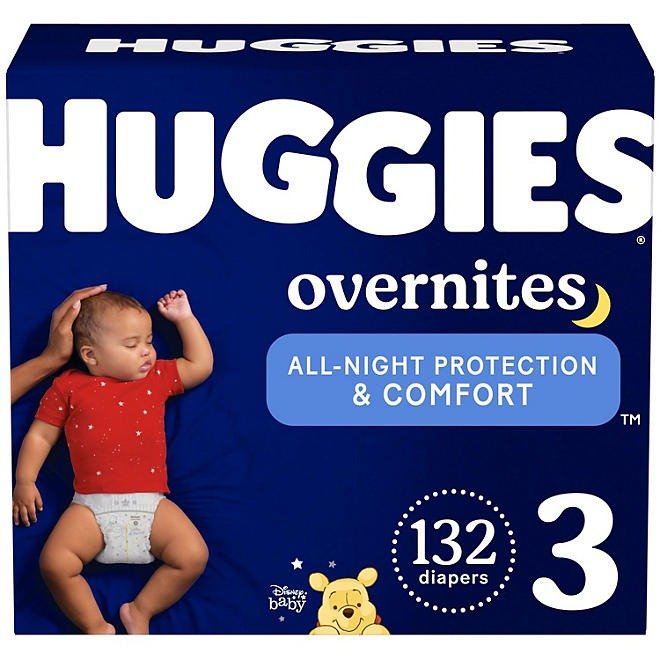 Huggies Overnites Nighttime Baby Diapers, Sizes 3-7