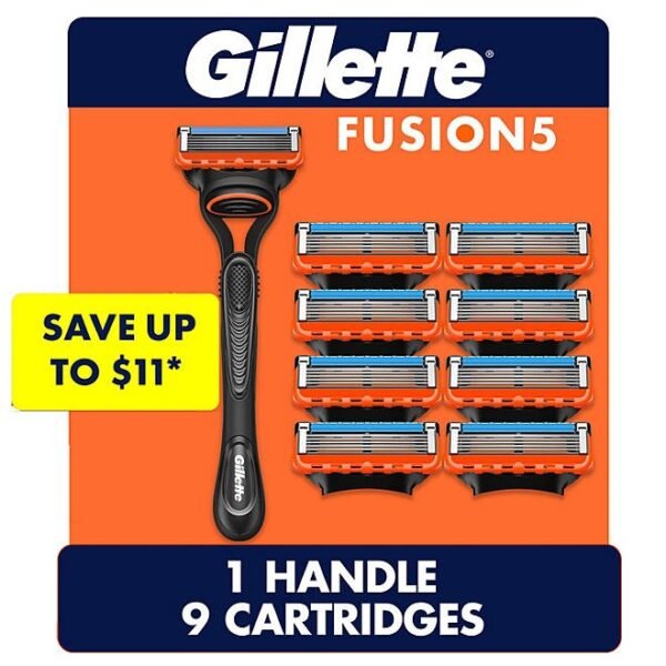 Gillette Fusion5 Men's Razor Handle + 9 Cartridges