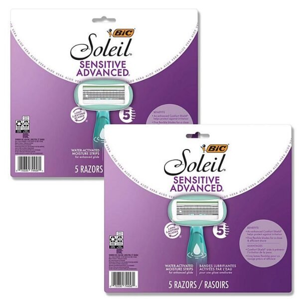 BIC Soleil Sensitive Advanced Razor, 5 Blades, 10 ct.