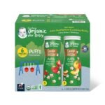 Gerber Organic Grain & Grow Cereal Puffs Variety Pack, Peach and Strawberry, 1.48 oz., 6 pk.