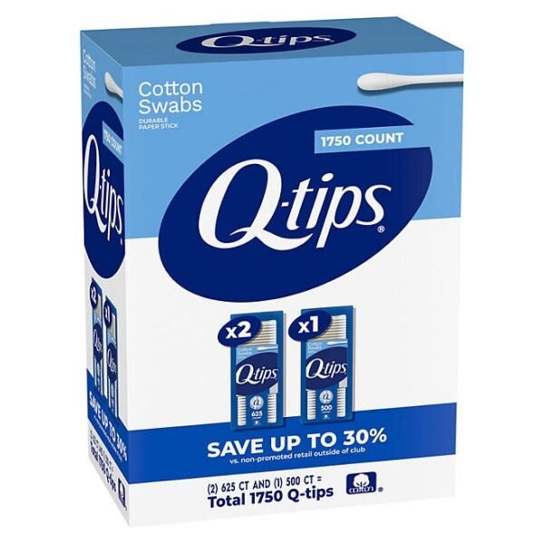 Q-tips Cotton Swabs, 1750 ct., 3 pk.