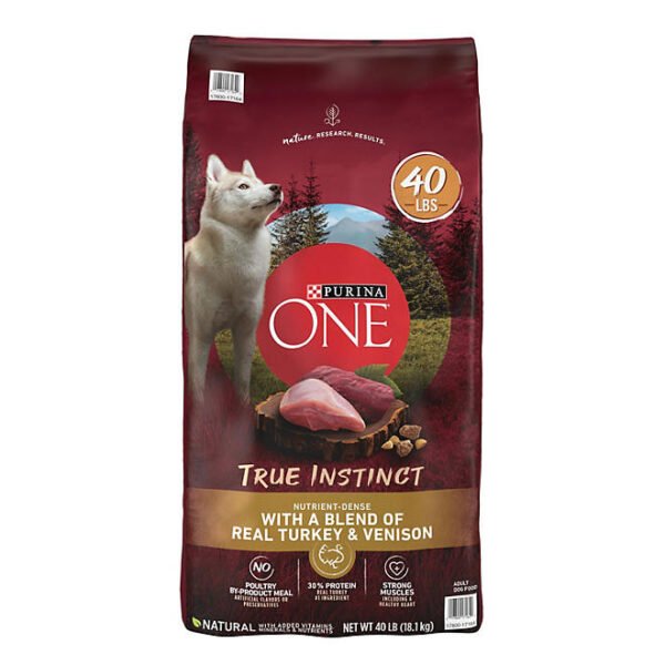 Purina ONE SmartBlend True Instinct Real Turkey & Venison, Adult Dry Dog Food, 40 lbs.