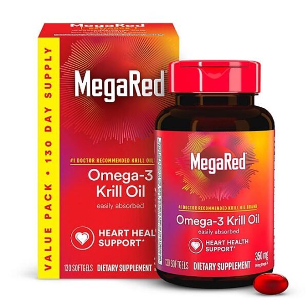 MegaRed Omega-3 Krill Oil Supplement Softgels, 350mg, 130 ct.