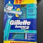 Gillette Sensor2 Plus Lubrastrip Pivoting Head Disposable Razors, 52 ct.