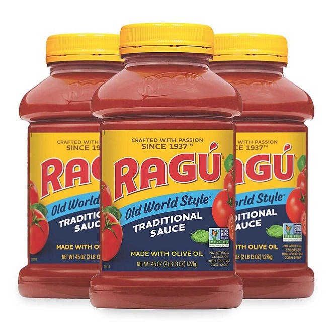Ragu Old World Style Traditional Pasta Sauce, 45 oz., 3 pk.