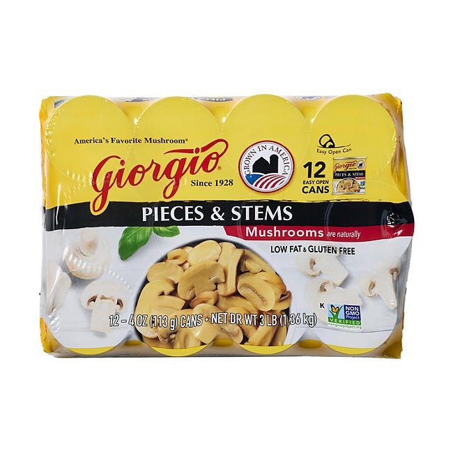 Giorgio Mushroom Pieces and Stems, 4 oz., 12 ct.