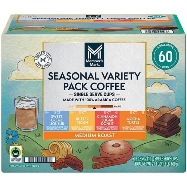Member's Mark Medium Roast Spring Seasonal Coffee Pods, Variety Pack, 60 pk.
