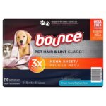 Bounce Pet Hair & Lint Guard Mega Dryer Sheets, Fresh Scent, 210 ct.