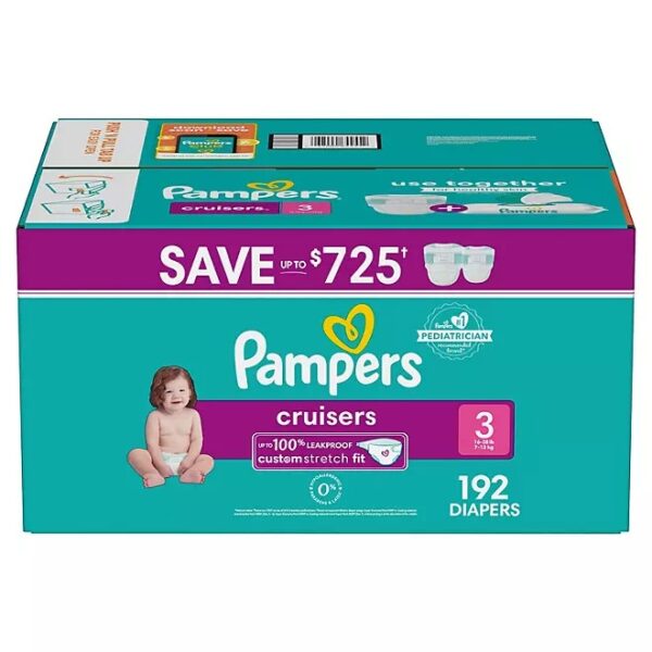 Pampers Cruisers Stay-Put Fit Diapers, Sizes:3-7