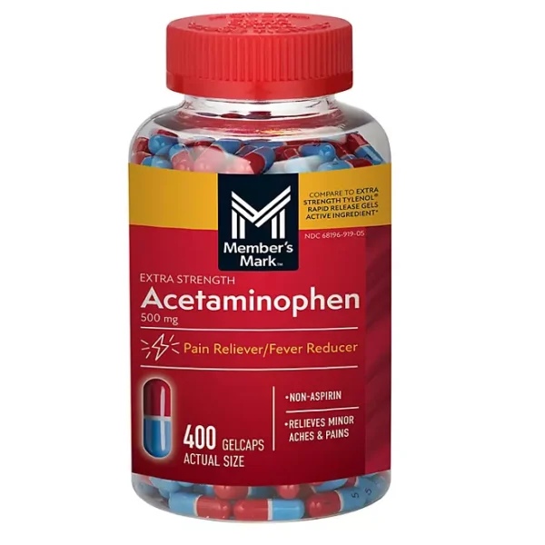 Member's Mark Extra Strength Acetaminophen 500mg Gelcaps, 400 ct.