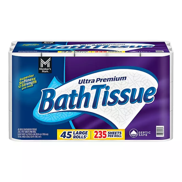 Member's Mark Ultra Premium 2-Ply Toilet Paper 45 rolls, 235 sheets/roll