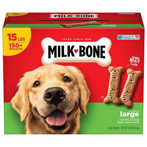 Milk-Bone Original Flavor, Large Crunchy Dog Treat Biscuits, 240 oz.
