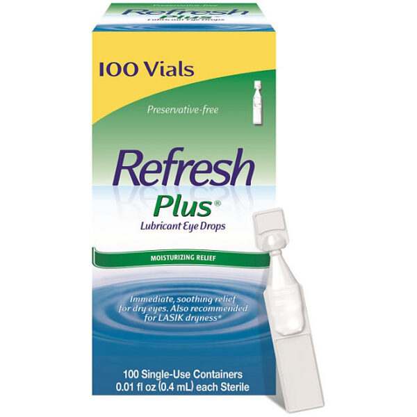 Refresh Plus Lubricant Eye Drops, 100 ct.