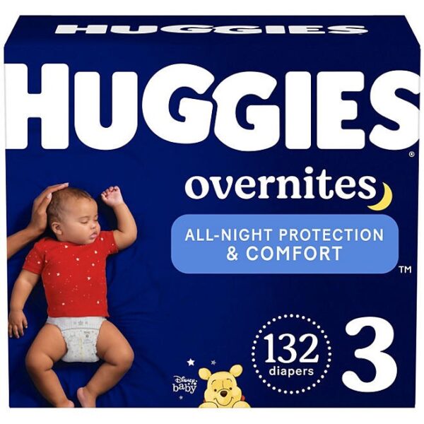 Huggies Overnites Nighttime Baby Diapers, Sizes 3-7