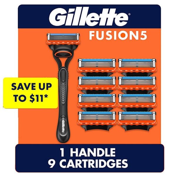 Gillette Fusion5 Men's Razor Handle + 9 Cartridges