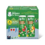 Gerber Organic Grain & Grow Cereal Puffs Variety Pack, Peach and Strawberry, 1.48 oz., 6 pk.