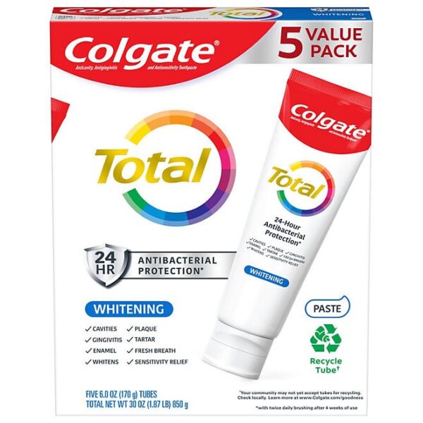 Colgate Total Whitening Toothpaste, 6 oz., 5 pk.