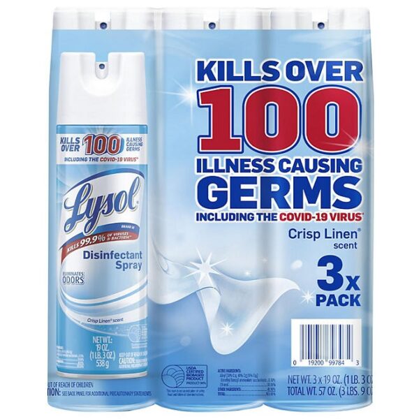 Lysol Disinfectant Spray, Crisp Linen 19 oz., 3 pk.