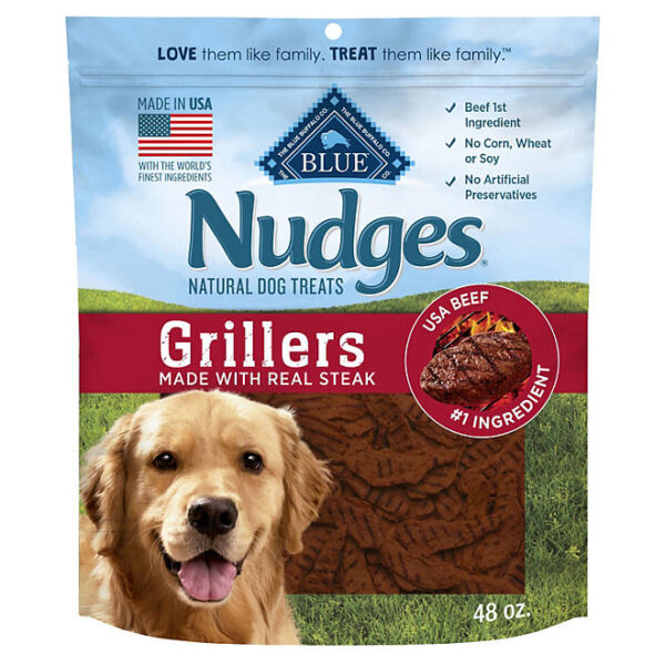 Blue Buffalo Nudges Grillers Steak Flavored Natural Dog Treats, 48 oz.