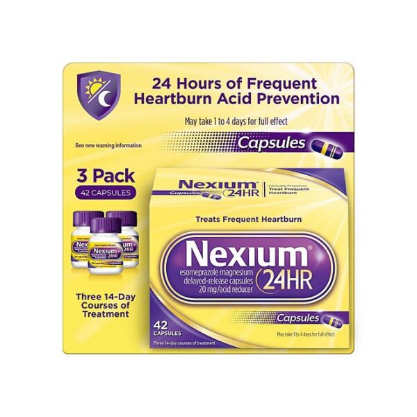 Nexium 24HR Acid Reducer Heartburn Relief Capsules with Esomeprazole Magnesium, 42 ct.