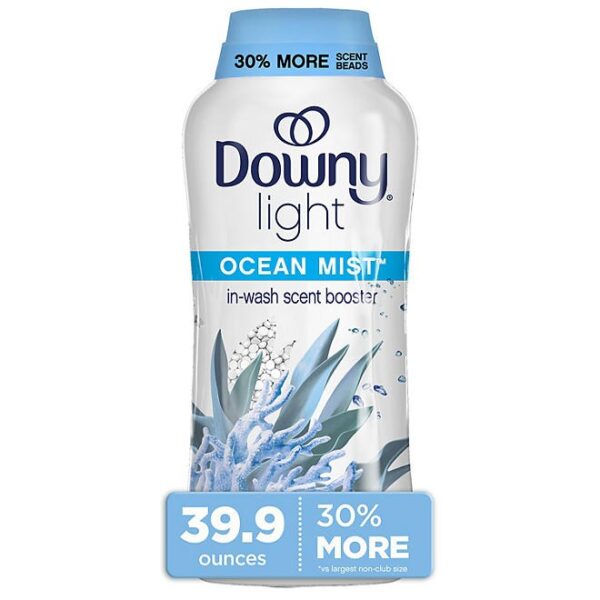 Downy Light Laundry In-Wash Scent Booster Beads, Ocean Mist Scent, 39.9 oz