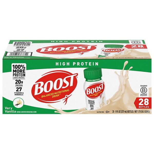 BOOST 20g High Protein Nutritional Drink, Very Vanilla 8 fl. oz., 28 ct.