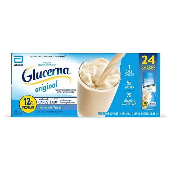 Glucerna 12g Protein Small Meal Replacement Shake, Homemade Vanilla 8 fl. oz., 24 pk.