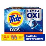 Tide PODS Laundry Detergent Pacs, 4-in-1 Ultra Oxi, 104 ct.