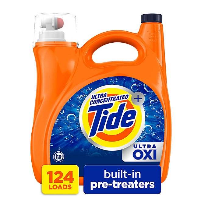 Tide Ultra Oxi Liquid Laundry Detergent, Fresh, 124 loads, 159 fl. oz.