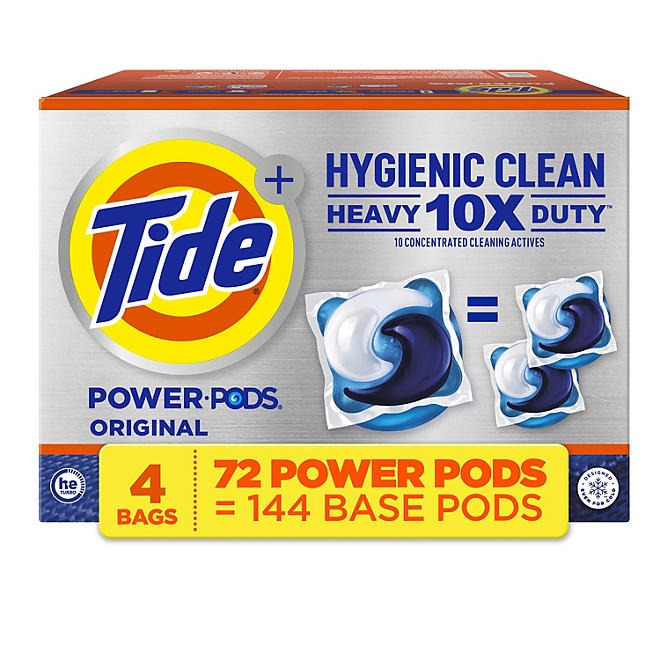 Tide Hygienic Clean Power PODS Laundry Detergent Pacs, Original, 72 Ct.