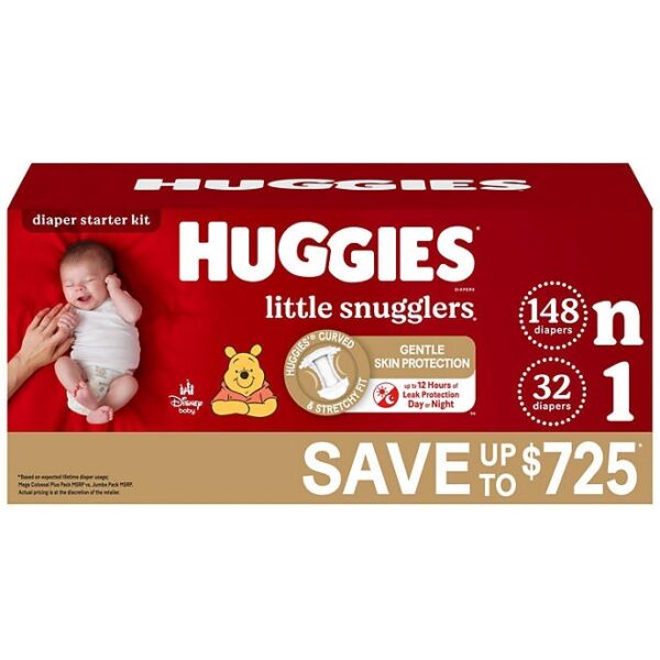 Huggies Little Snugglers Baby Diapers, Sizes Newborn-2