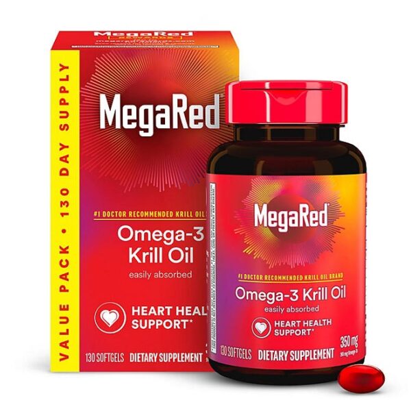 MegaRed Omega-3 Krill Oil Supplement Softgels, 350mg, 130 ct.