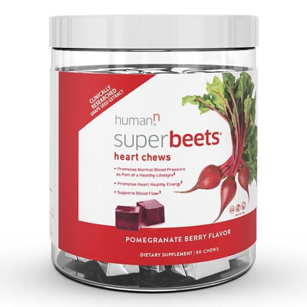 HumanN SuperBeets Heart Chews, Pomegranate Berry 90 ct.